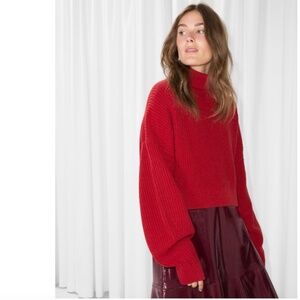 *LIKE NEW* & other stories chunky knit turtleneck red sweater - size XS